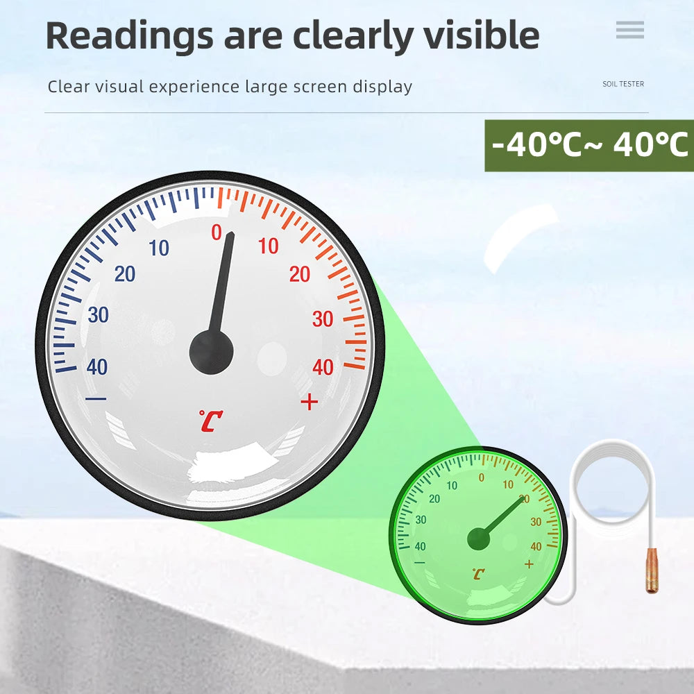 Expansion Thermometer with 1.2m Probe -40~40℃/0~120℃ Embedded for Cold Chain & Hot Spring Use