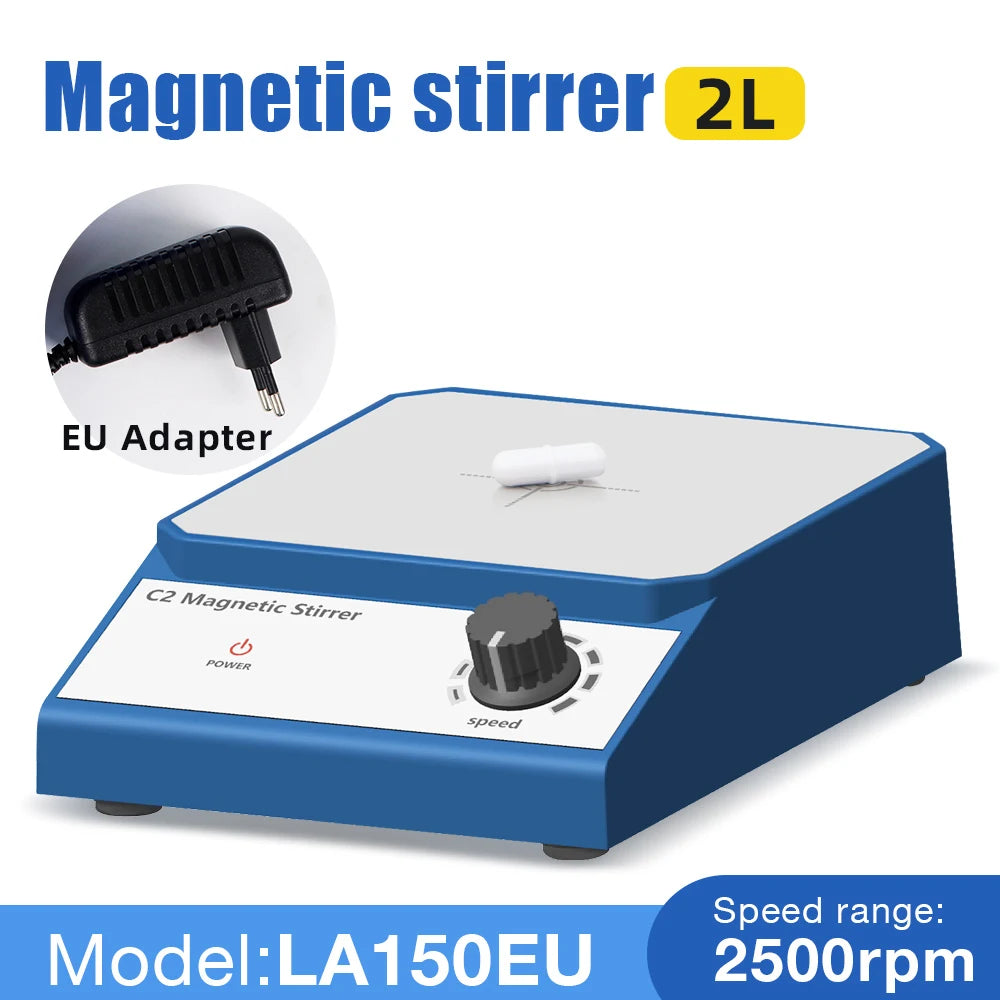 Magnetic Stirrer Lab Mixer 2500rpm Adjustable Speed with Stir Bar EU/US Plug