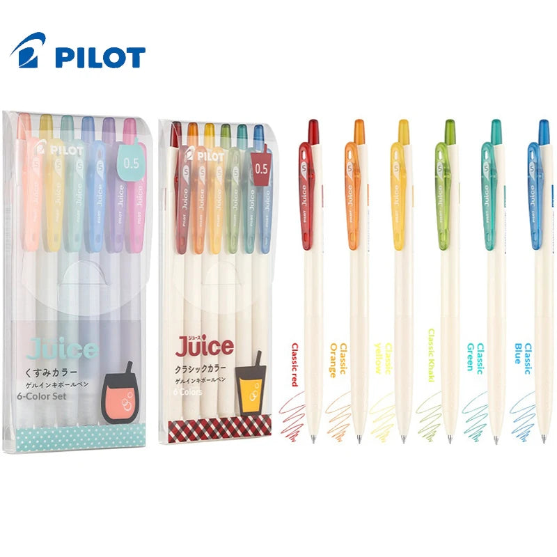 CowLost | product_id-pilot-juice-0-5mm-fine-gel-pens-soft-pastel-vintage-classics-clear-barrel-for-writing-illustration |1