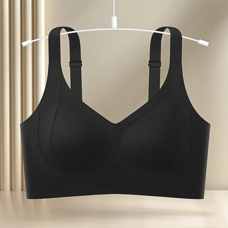 CowLost | product_id-plus-size-push-up-non-wire-v-neck-padded-bra-with-adjustable-wide-straps-m-4xl |8