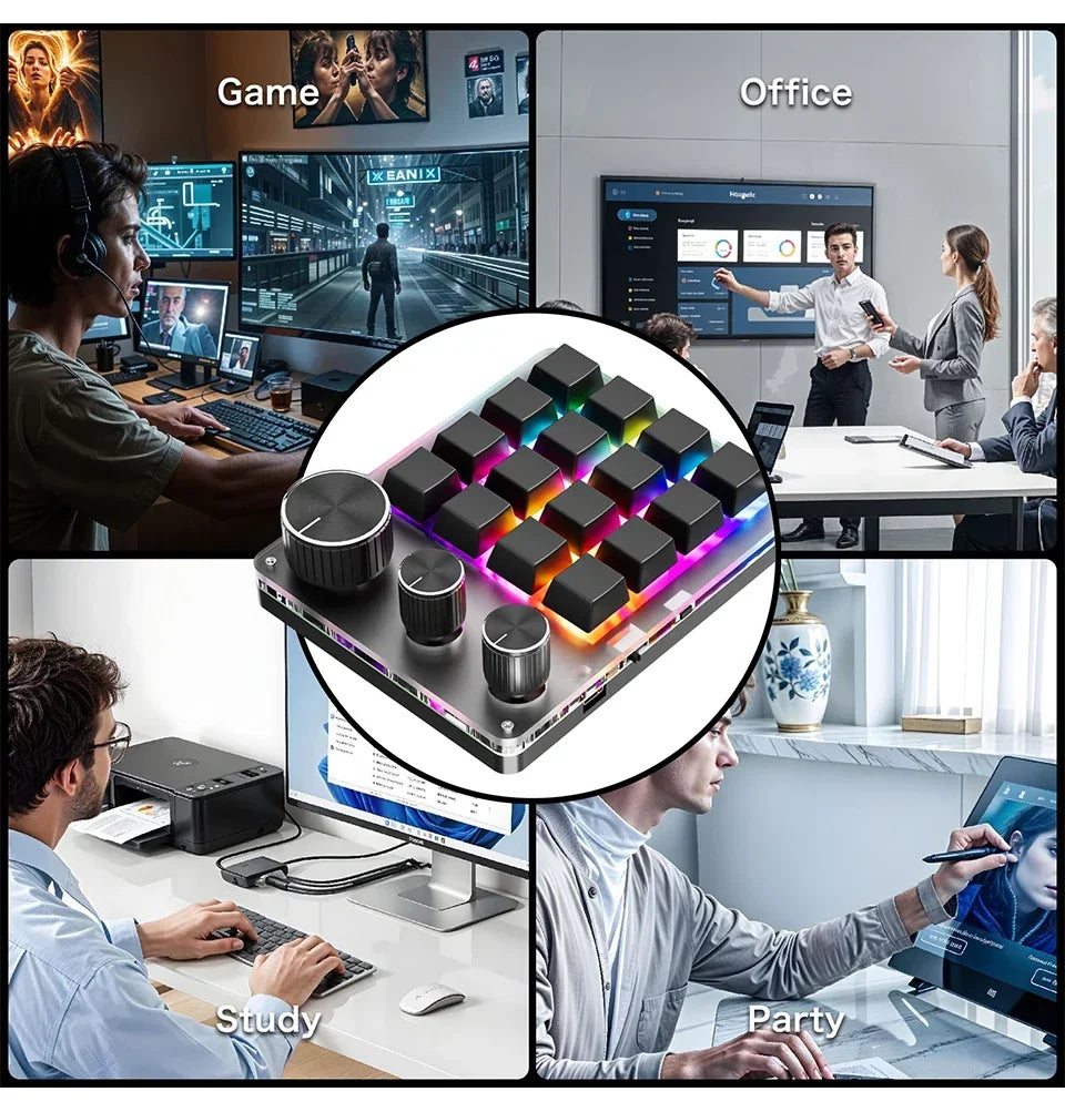 CowLost | product_id-16-key-3-knob-mechanical-gaming-keyboard-mini-keypad-usb-bluetooth-wireless-hot-swap |19