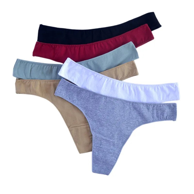 CowLost | product_id-4-pack-women-s-cotton-low-waist-breathable-solid-color-g-string-thongs-m-xl |8