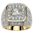 Gold Color Hip Hop Rock Ring with Rhinestones Zircon for Men and Women Party Jewelry