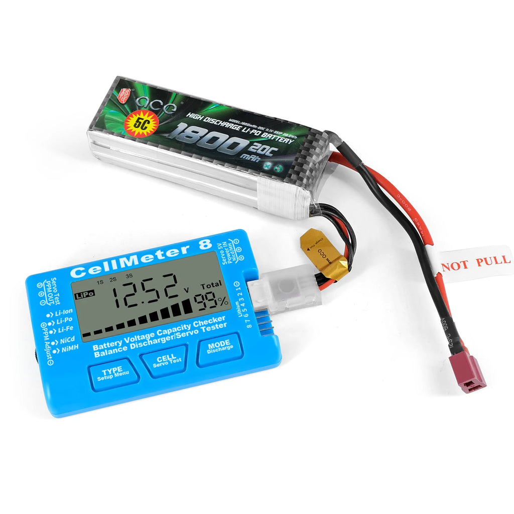 8 in 1 CellMeter Battery Capacity Tester Digital RC LiPo Li-ion NiMH Checker