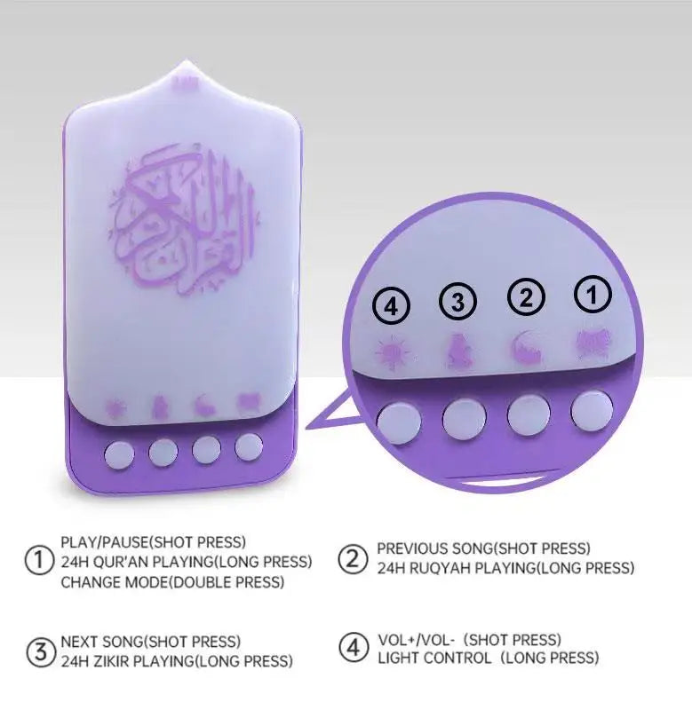 CowLost | zk-90b-islamic-wireless-portable-light-emitting-diode-quran-speaker-childrens-night-light-and-quran |10