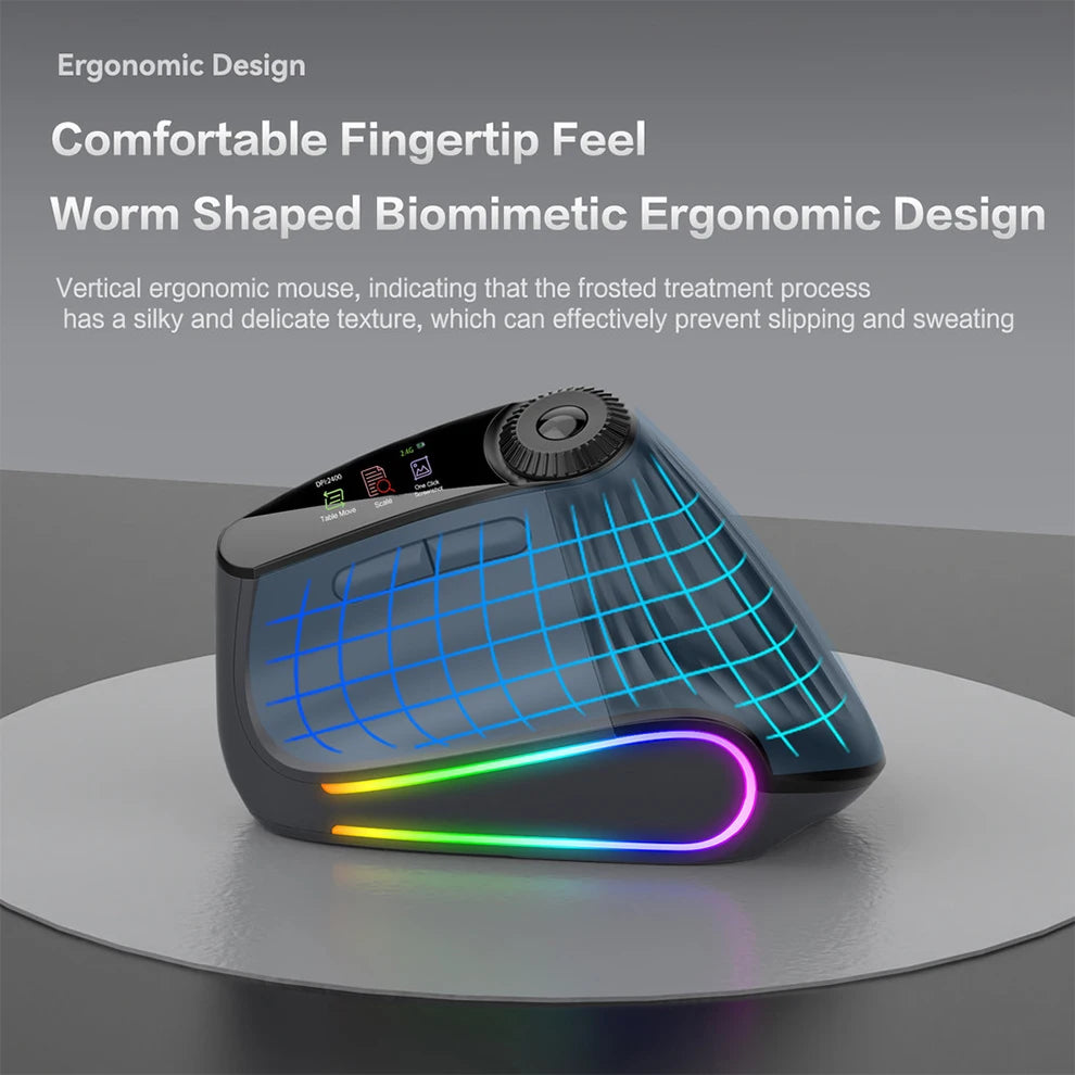 CowLost | backlit-wireless-ergonomic-mouse-with-smart-flying-scroll-function-adjustment-knob-bluetooth-2-4g-rechargeable-gaming-mouse |4