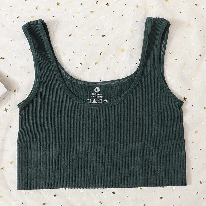 CowLost | product_id-seamless-ribbed-wireless-sports-bra-tank-top-crop-for-women |15