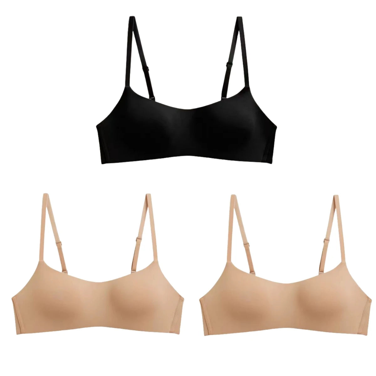 CowLost | product_id-3pcs-seamless-wire-free-1-2-cup-push-up-bras-with-back-closure-for-women |21
