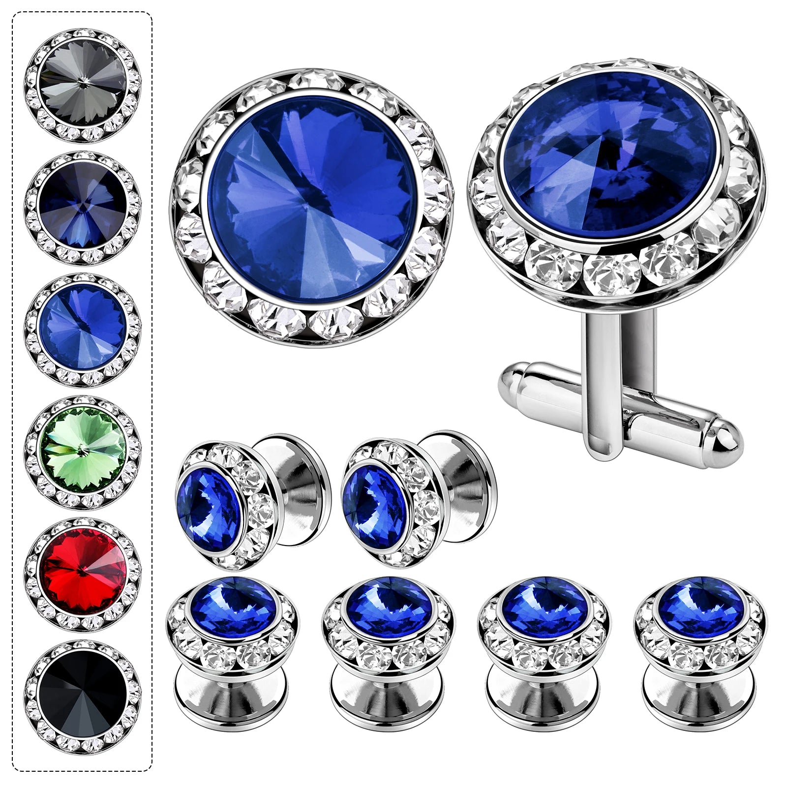 CowLost | clothing-accessories-hawson-royal-blue-gemstone-cufflinks-tuxedo-studs-set-for-men-formal-wear |1