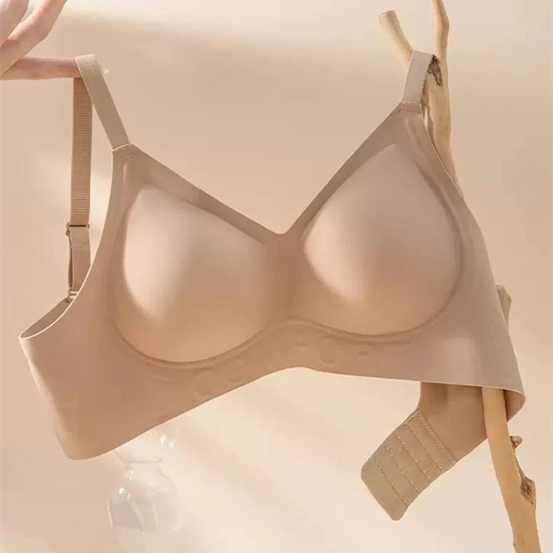 CowLost | comfortable-bra-without-underwire-soft-support-lifting-seamless-breast-reduction-small-chest-push-up-nude-bra |1