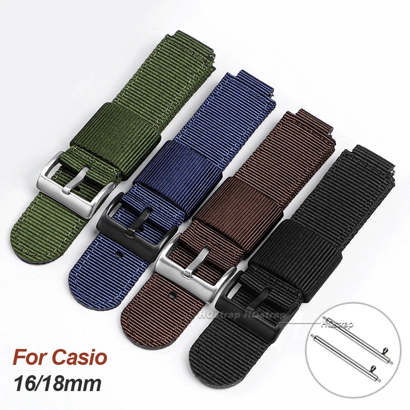 CowLost | 16mm-18mm-nylon-strap-for-casio-ae-1200-1300-f-108-sgw-300-400-500-w-800h-canvas-watch-band-quick-release-mens-accessories-belt |8