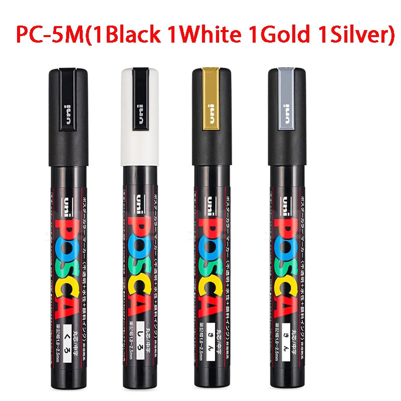 CowLost | product_id-uni-posca-waterproof-water-based-acrylic-marker-pens-8-colors-including-white-black-gold-silver |31