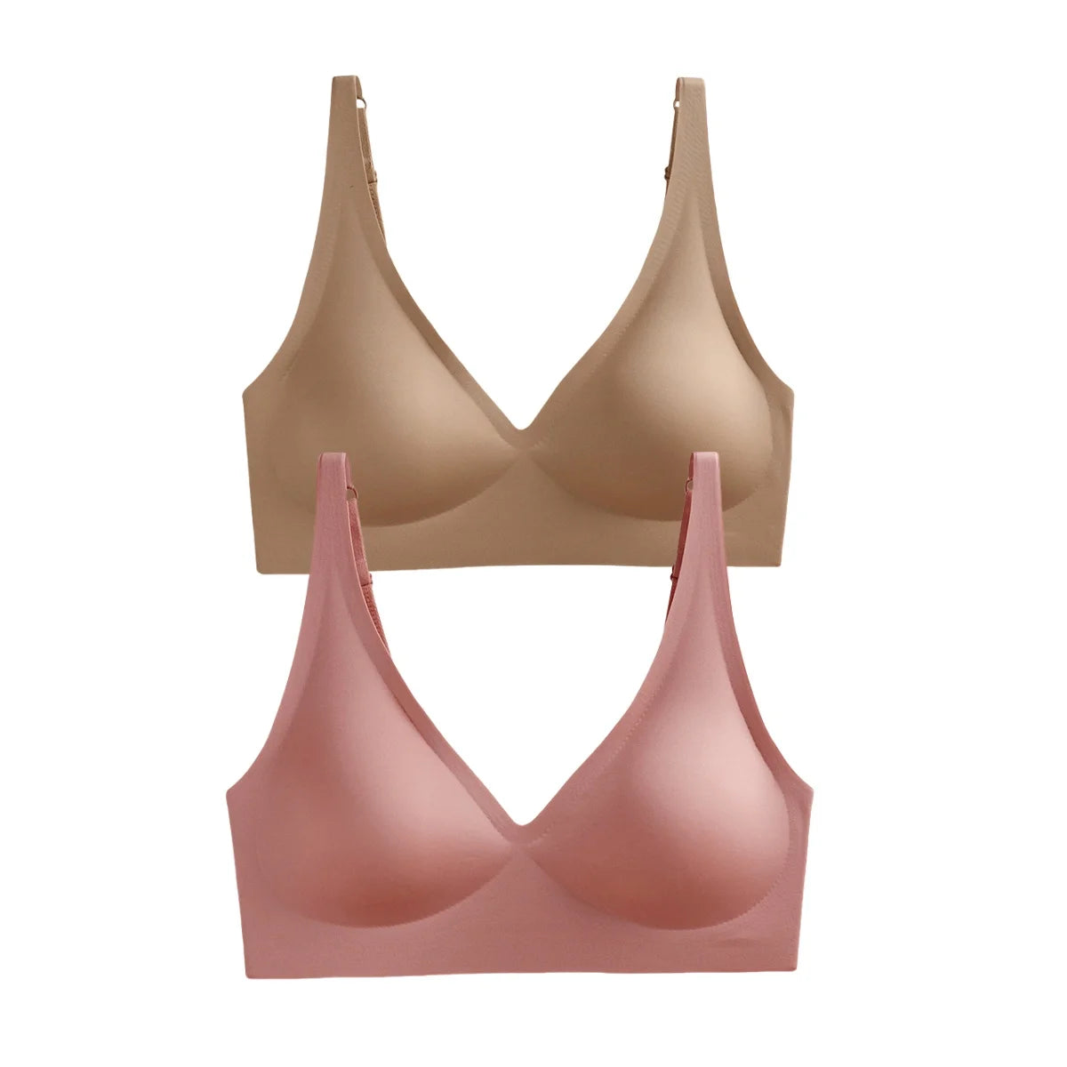 CowLost | product_id-2pcs-seamless-wireless-push-up-bras-soft-padded-deep-v-bralettes-s-3xl |25