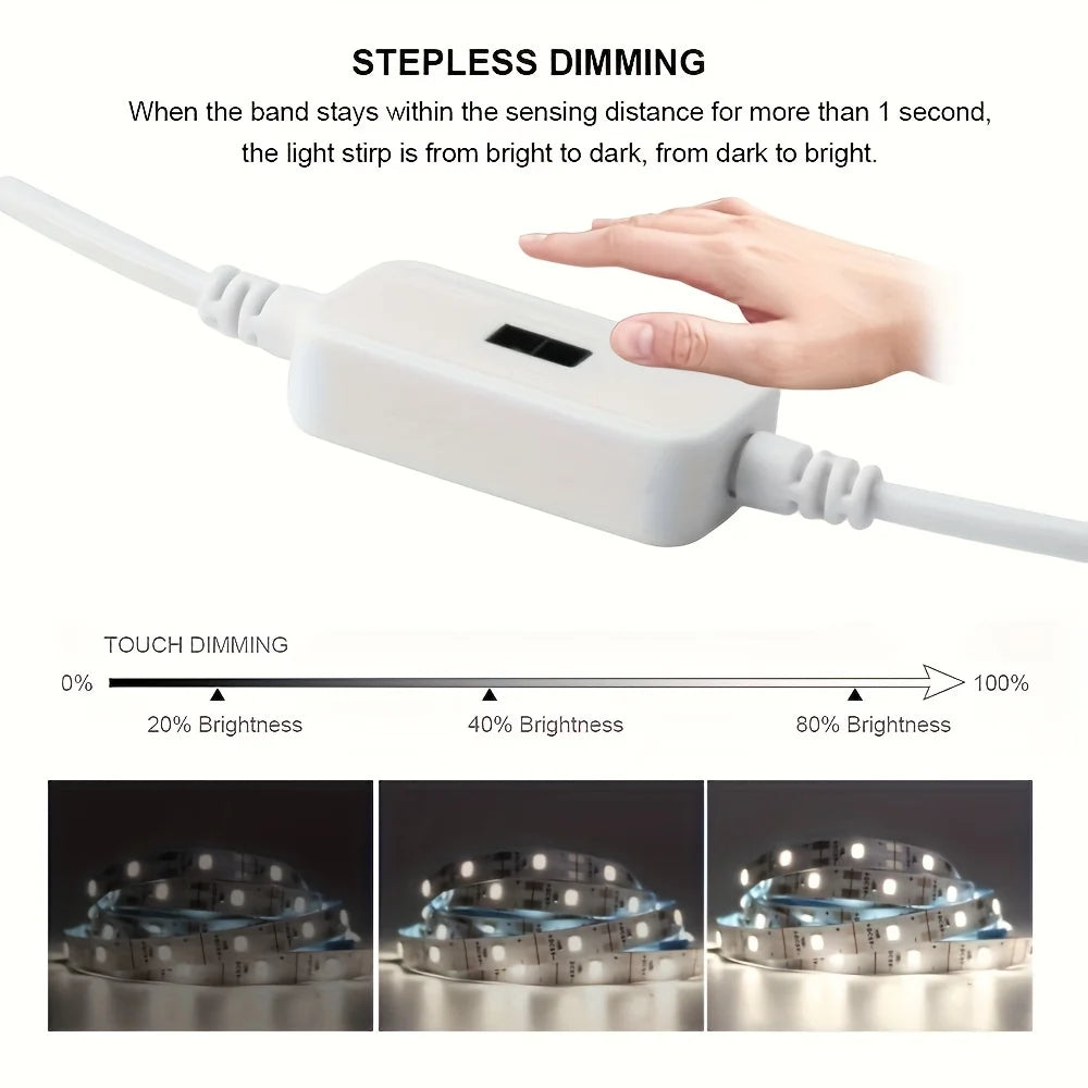 CowLost | tv-led-backlight-strips-bars-product_id-1-5m-usb-5v-led-strip-light-60-leds-m-gesture-control-dimmable-night-backlight-for-tv-kitchen-cabinet |3