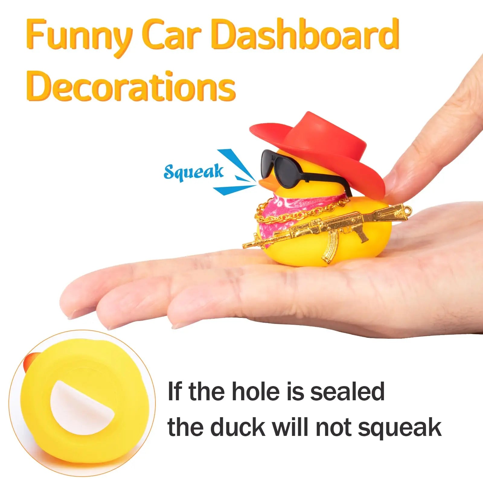 CowLost | product_id-rubber-duck-car-dashboard-ornament-with-cowboy-hat-and-sunglasses |5