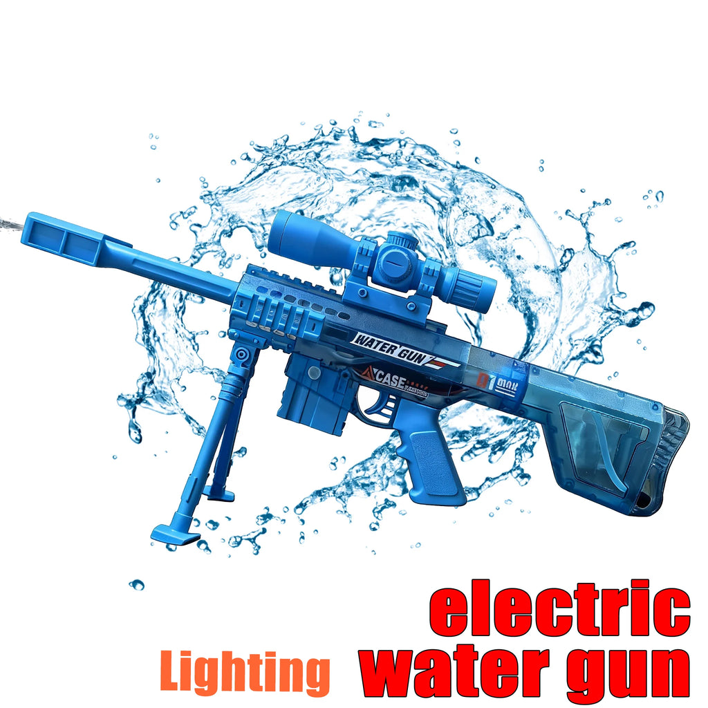 Electric Water Gun Toy Manual & Automatic with Lights, Sound, Long Range Water Squirt Gun for Beach and Pool