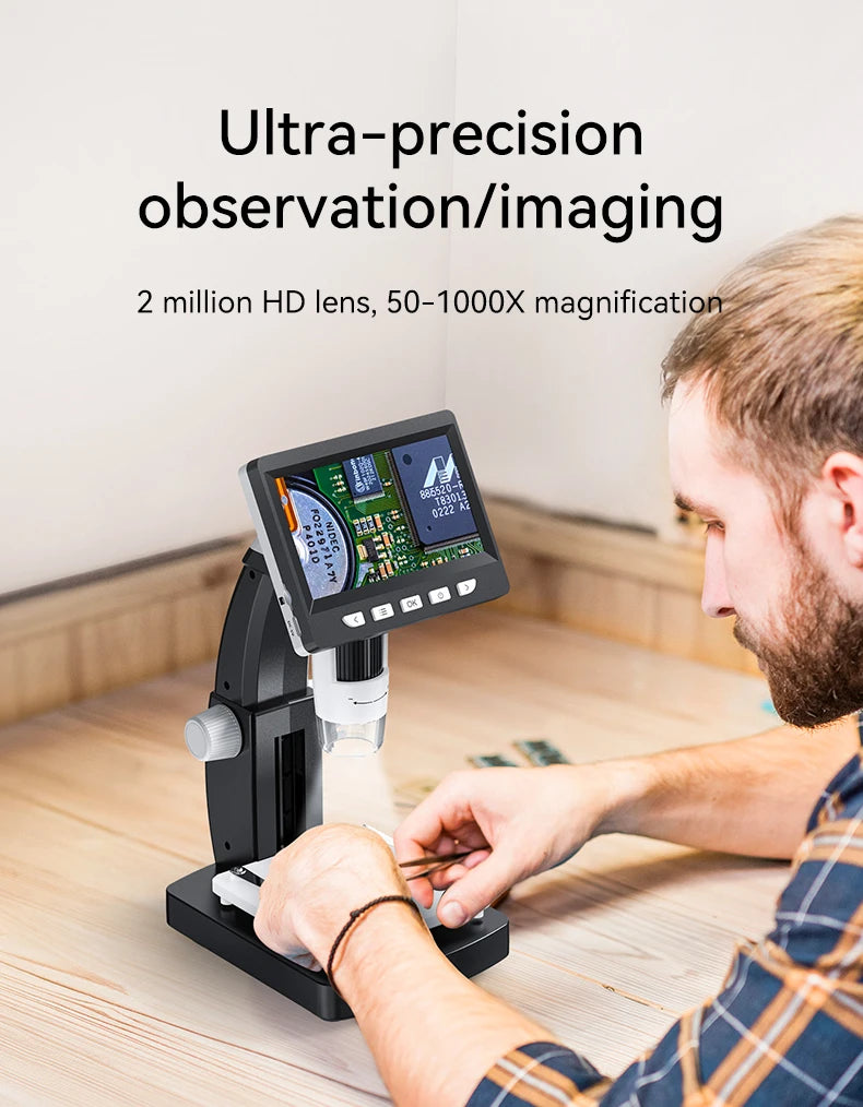 CowLost | product_id-1080p-4-3-lcd-digital-microscope-1000x-magnification-with-adjustable-carrier-table-for-pcb-repair-and-welding |10