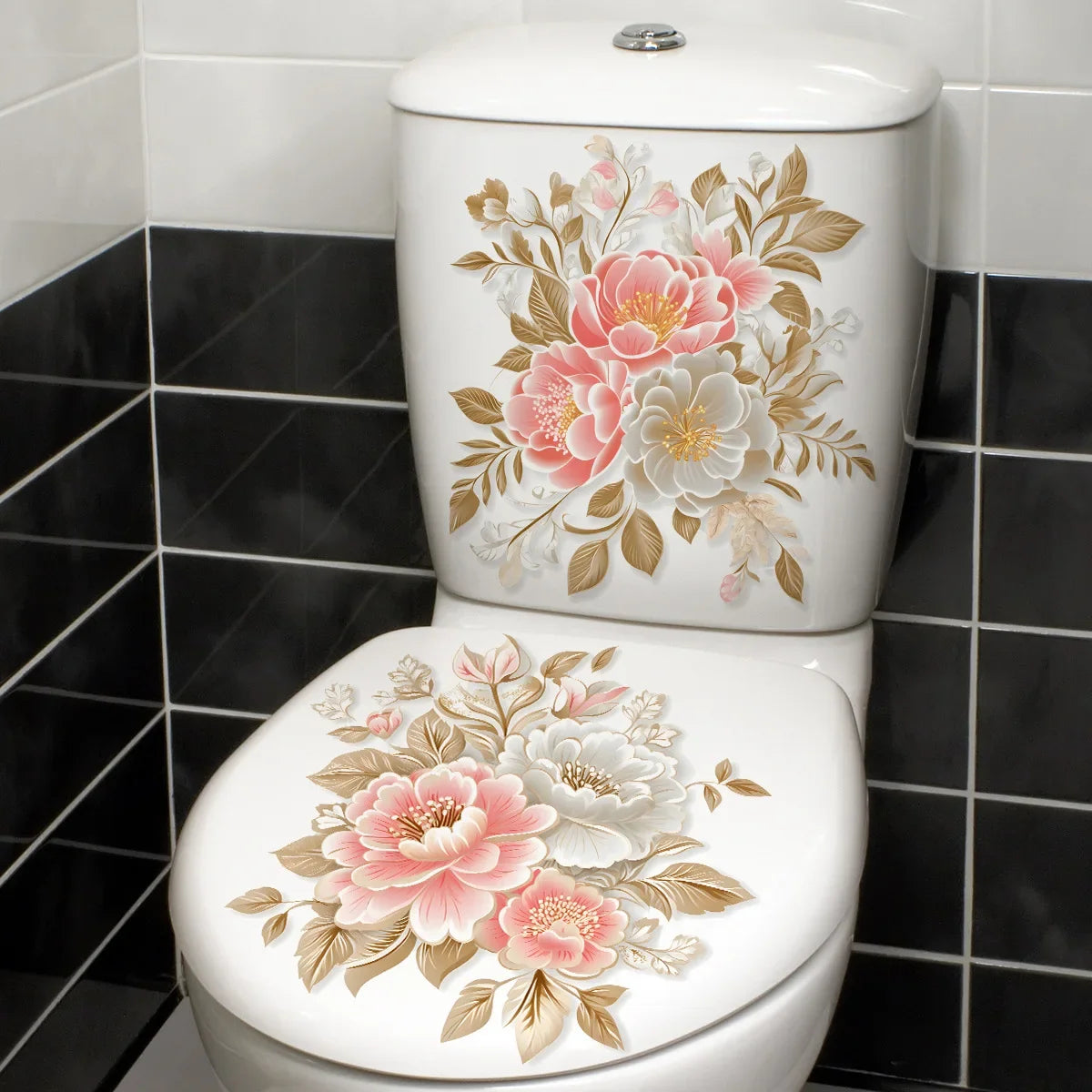 CowLost | 2pcs-purple-flower-hyacinth-stickers-bathroom-toilet-sticker |16