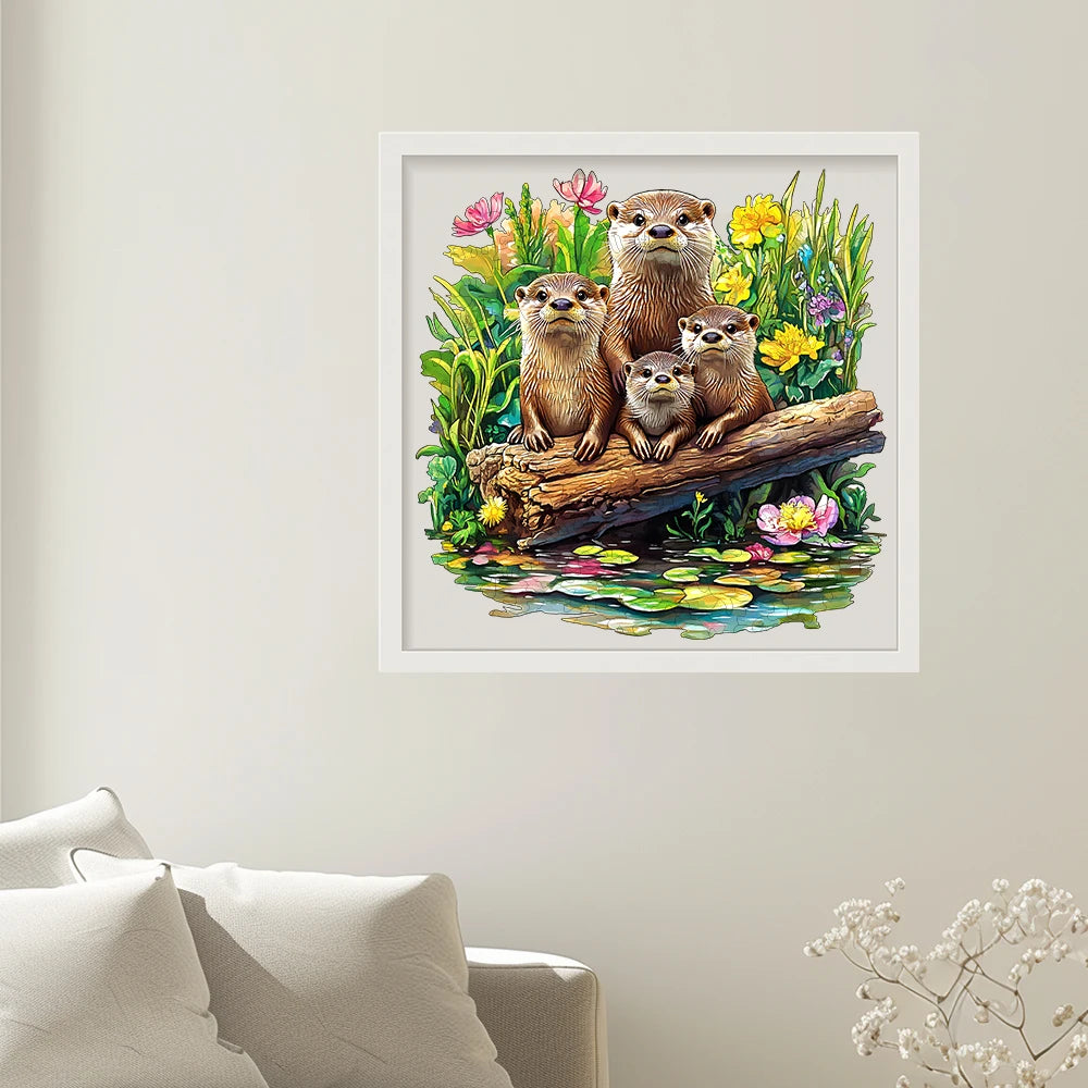 CowLost | product_id-wooden-otter-family-jigsaw-puzzle-with-animal-shaped-pieces-for-adults-and-kids |3