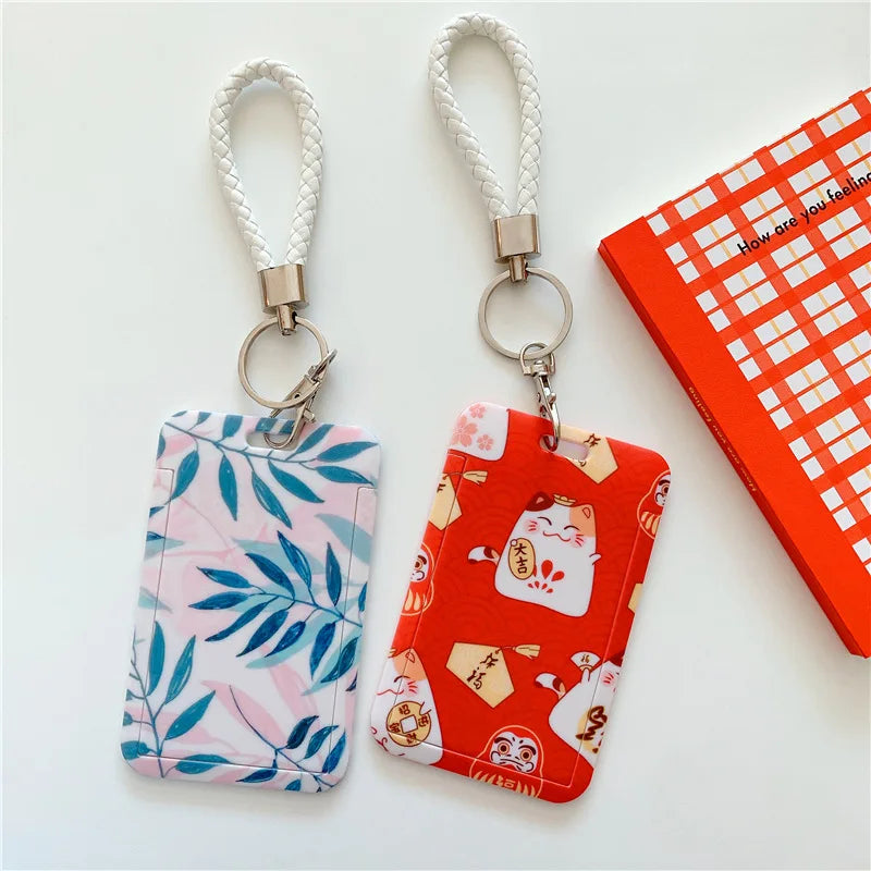 CowLost | handbags-solid-color-student-bus-id-card-protective-cover-keyring |17