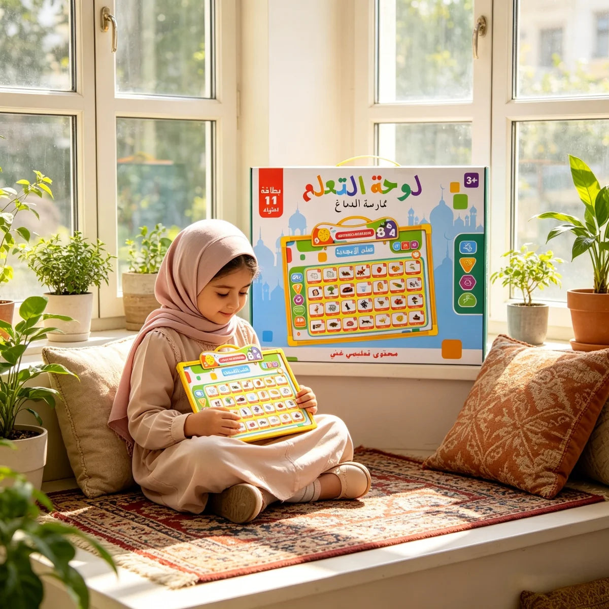 Muslim Kids Arabic Electronic Learning Board with 11 Themes Alphabet Number Words Sound Toy