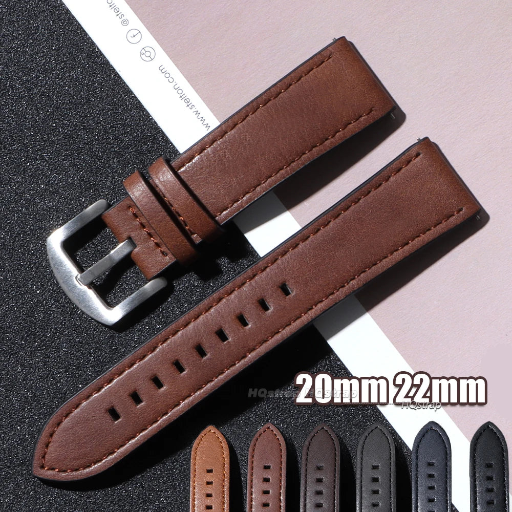 CowLost | product_id-calfskin-leather-watch-band-for-huawei-18mm-20mm-22mm-with-silver-stainless-steel-buckle |7