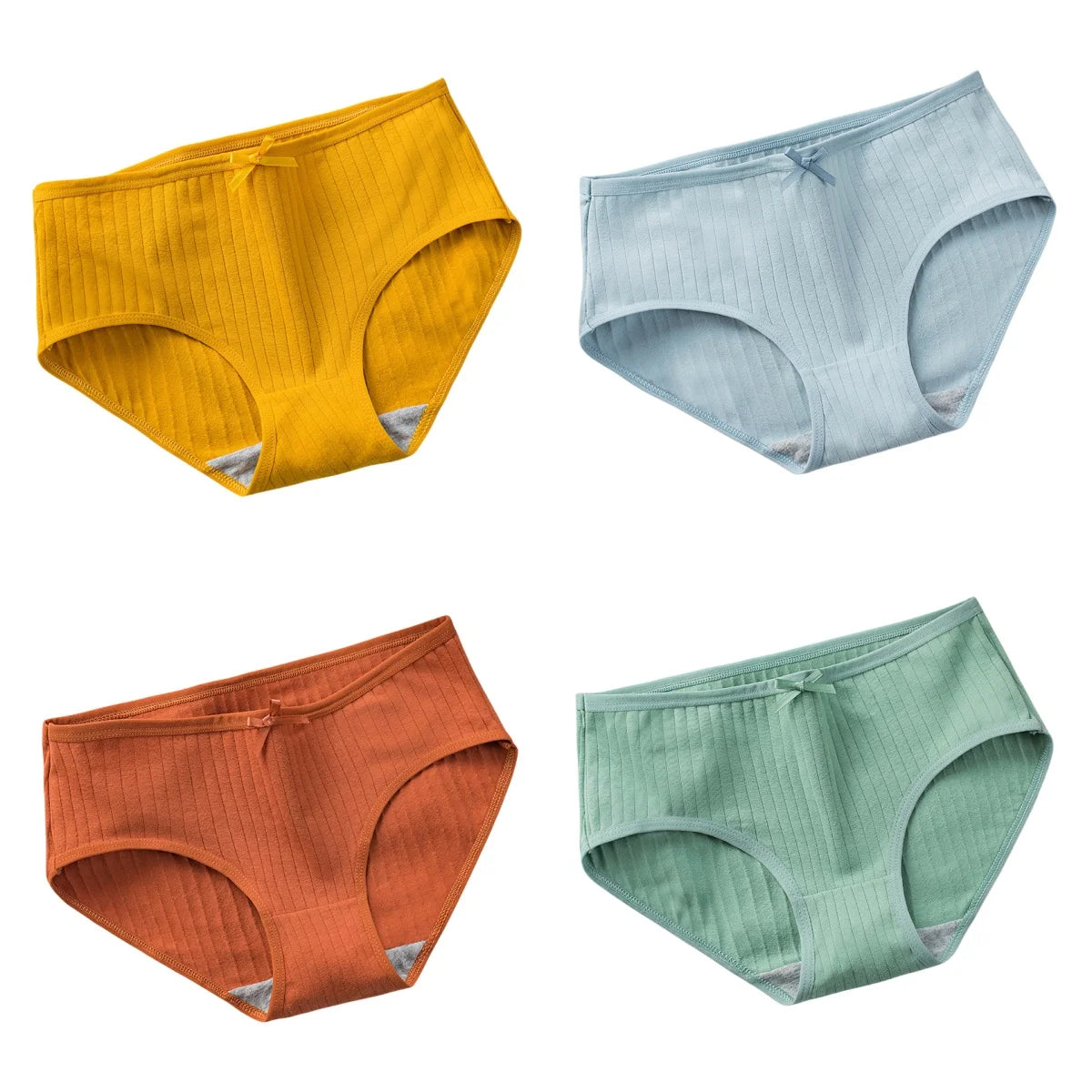 CowLost | product_id-4pcs-womens-low-waist-cotton-breathable-briefs |20