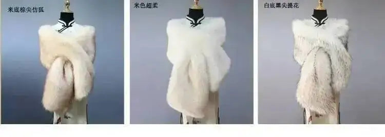 CowLost | 32-colors-165-30cm-women-luxury-warm-faux-fox-fur-shawl-winter-ladies-plush-scarf |9