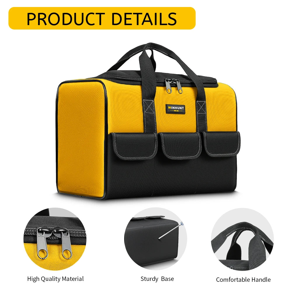 CowLost | product_id-17-inch-large-tool-bag-with-6-exterior-pockets-for-electricians-and-diy-enthusiasts |4