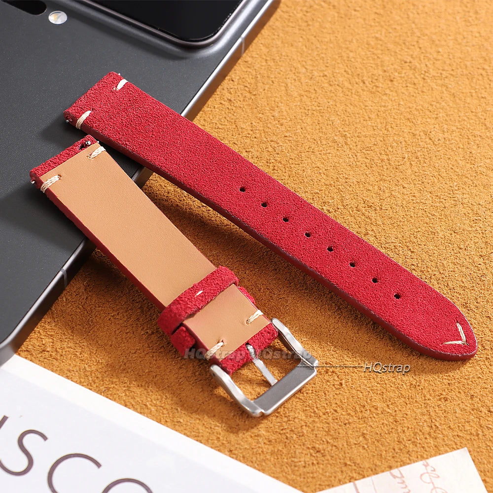 CowLost | bracelets-product_id-quick-release-vintage-suede-cowhide-watch-strap-handmade-16-22mm-gray-brown-green |4