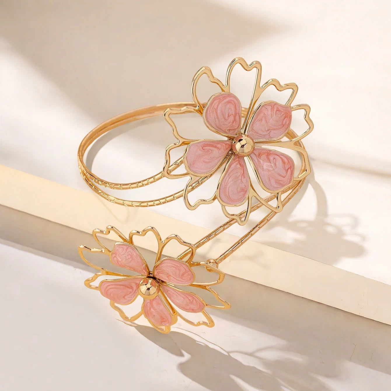 CowLost | bohemian-hollow-flower-open-upper-arm-bracelet-for-women |4