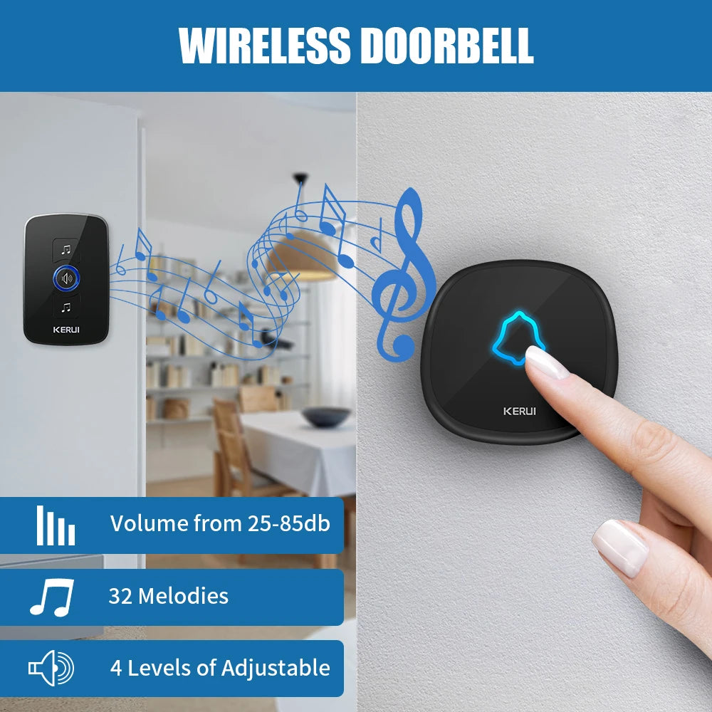 CowLost | wallets-money-clips-kerui-m525-ring-doorbell-with-touch-button-waterproof-door-bell-for-outdoor |5