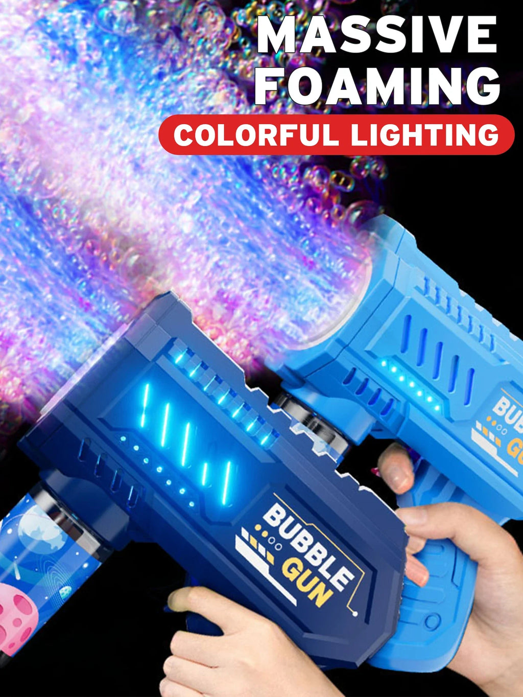 Automatic Bubble Gun Rocket Blower with Bubble Liquid Toy for Kids Outdoor Beach Gifts