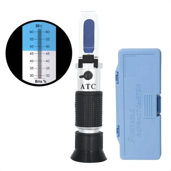 HandHeld 28-62% Brix Sugar Refractometer ATC for Fruit Sauce Juice Jam Drinks