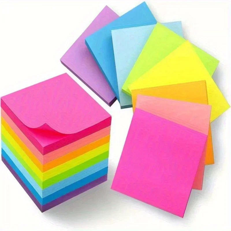 CowLost | product_id-300-600pcs-six-color-fluorescent-blank-post-it-notes-for-student-homework |4