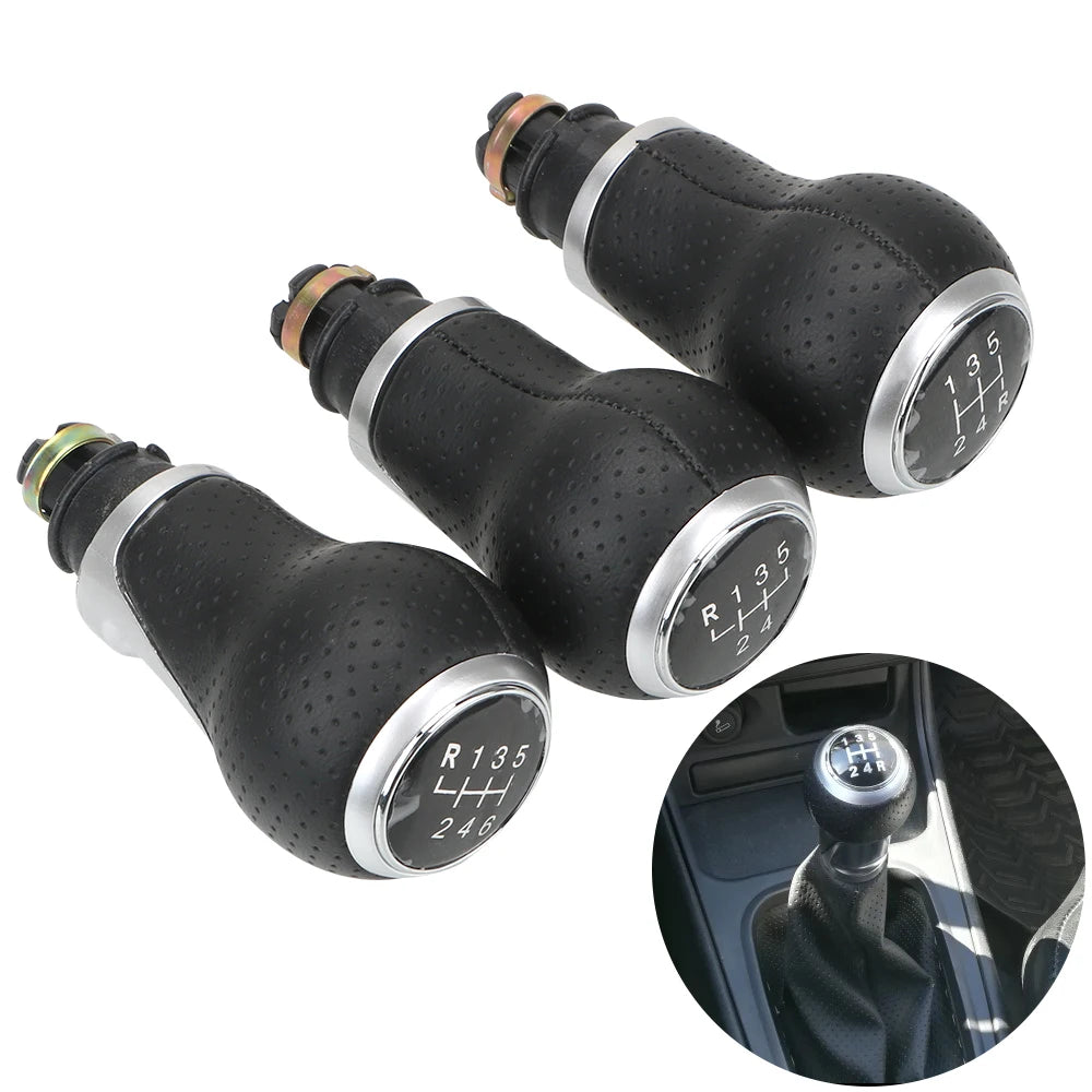 CowLost | car-gear-shift-knob-for-audi-a4-b6-b7-b8-a6-s4-8k-a5-8t-q5-8r-s-line-ibiza-6j-seat-leon-mk1-passat-golf-12mm-5-6-speeds |1