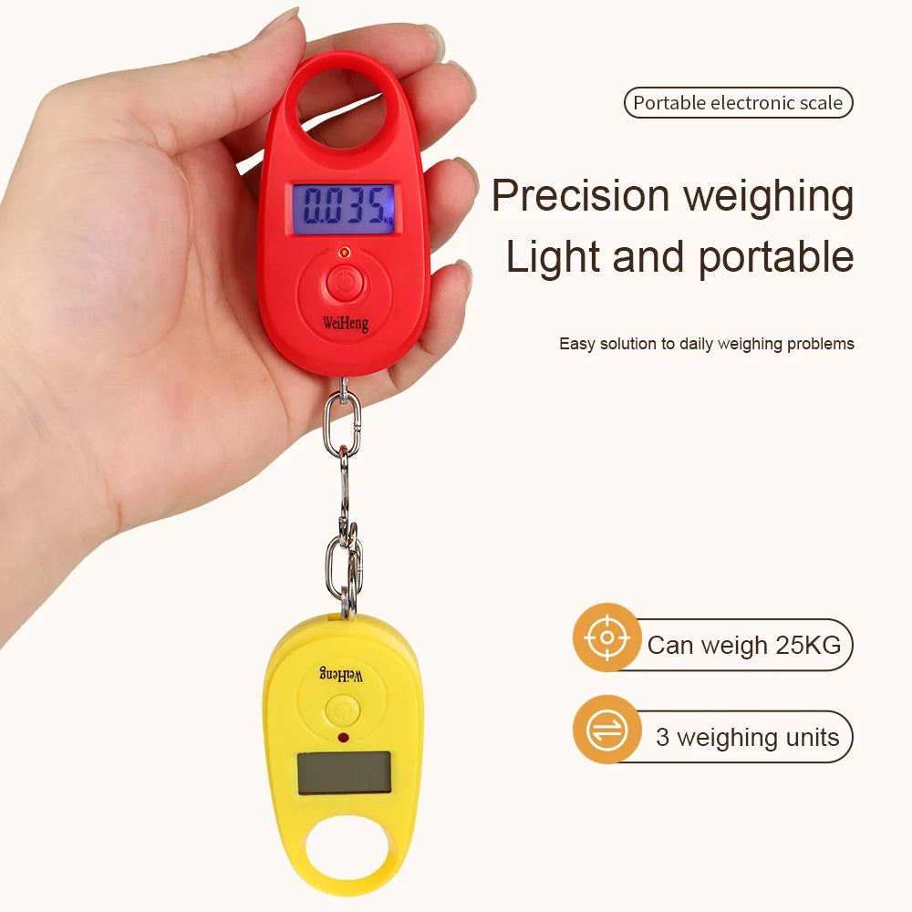 25kg 5g Mini Portable Digital Hook Scale with Backlit LCD for Luggage Fishing Weighing