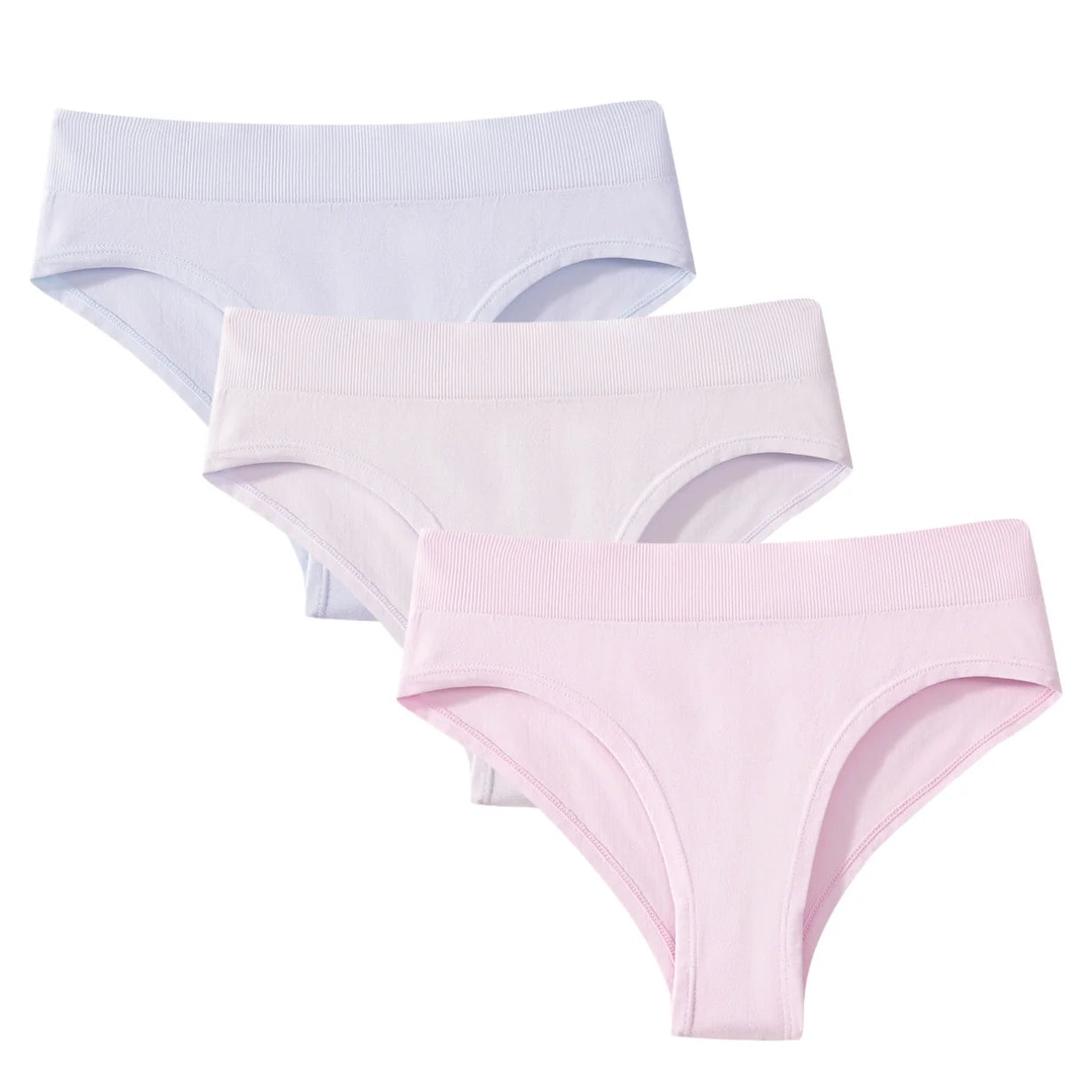 CowLost | product_id-3pcs-womens-high-rise-solid-color-briefs-panties-plus-size-s-3xl |10