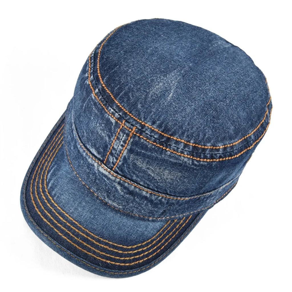 CowLost | voboom-denim-army-cap-men-washed-cotton-bucket-hat |6