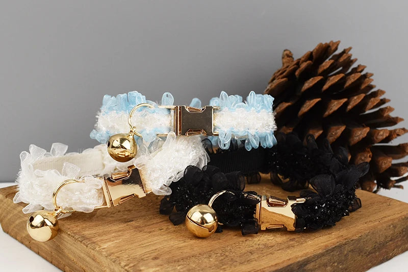 CowLost | cat-furniture-adjustable-lace-cat-collar-with-safety-bell-and-personalized-name |11