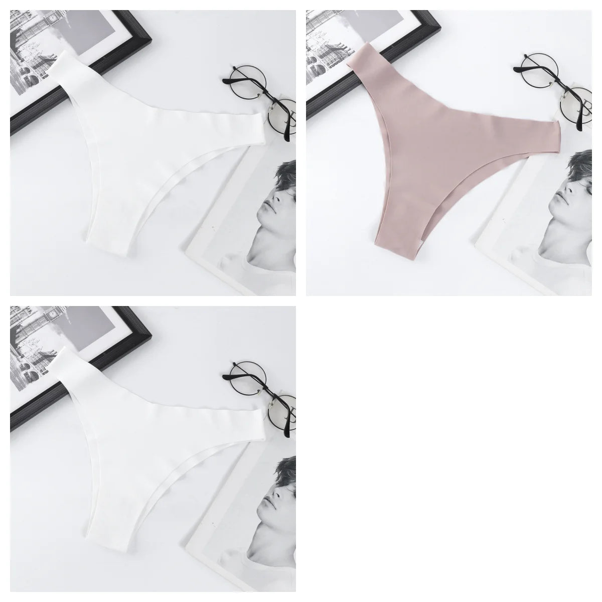 CowLost | product_id-3pcs-women-ice-silk-seamless-low-rise-v-waist-quick-dry-briefs-s-l |18