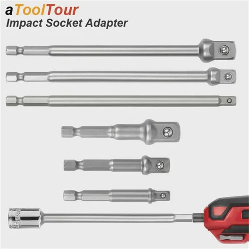 CowLost | 6pcs-set-1-23-81-4-hexagonal-handle-shank-adapter-sleeve-connection-conversion-rod-square-head-socket-extension-rod |1