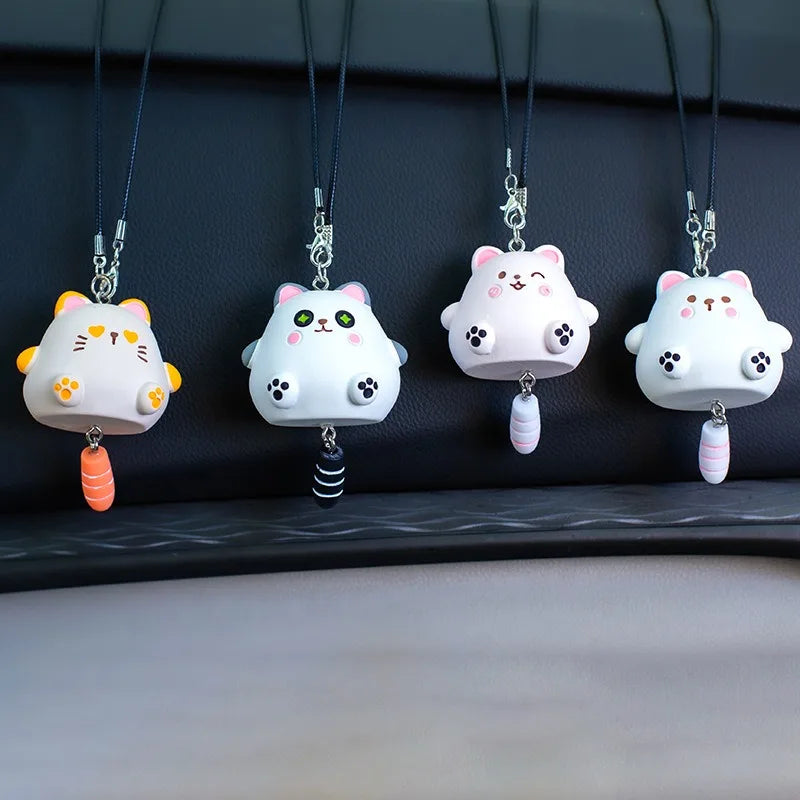 CowLost | product_id-resin-chubby-anime-cat-rearview-mirror-pendant-with-wagging-tail-ornament-gift |4