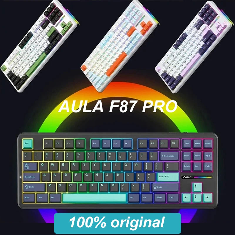 CowLost | aula-f87-pro-mechanical-keyboard-wired-2-4g-wireless-bluetooth-tri-mode-87key-8000mah |6