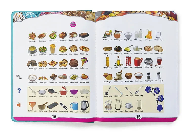 Arabic English Point Reading Puzzle Audio Book Early Education Montessori Toy