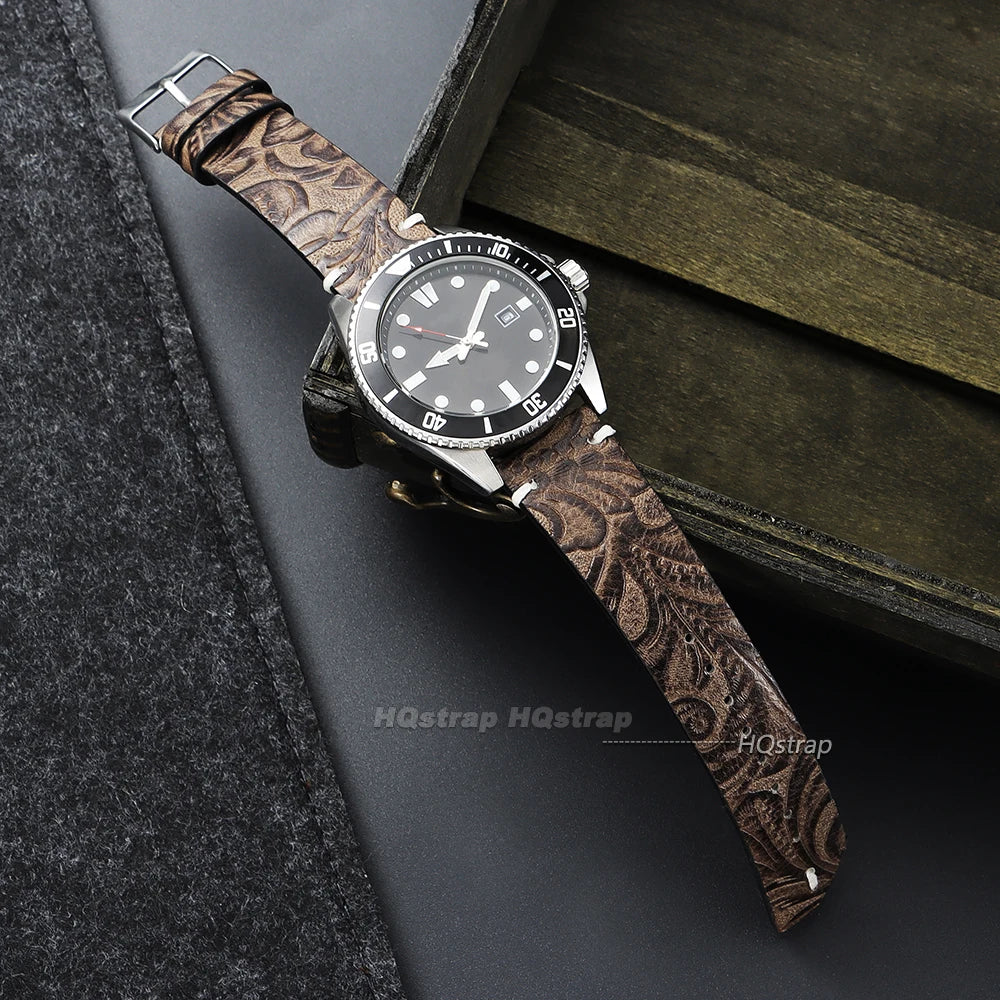 CowLost | bracelets-product_id-vintage-calfskin-leather-watch-strap-20mm-22mm-printed-pattern-for-seiko-universal-watches |5