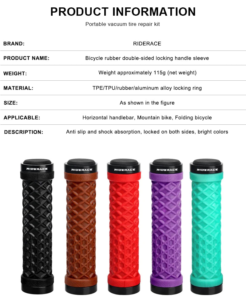 CowLost | riderace-bicycle-handlebar-grips-soft-rubber-mtb-mountain-bike-lock-on-handle-bar-cover-shockproof-anti-slip-ergonomic-cycling |8