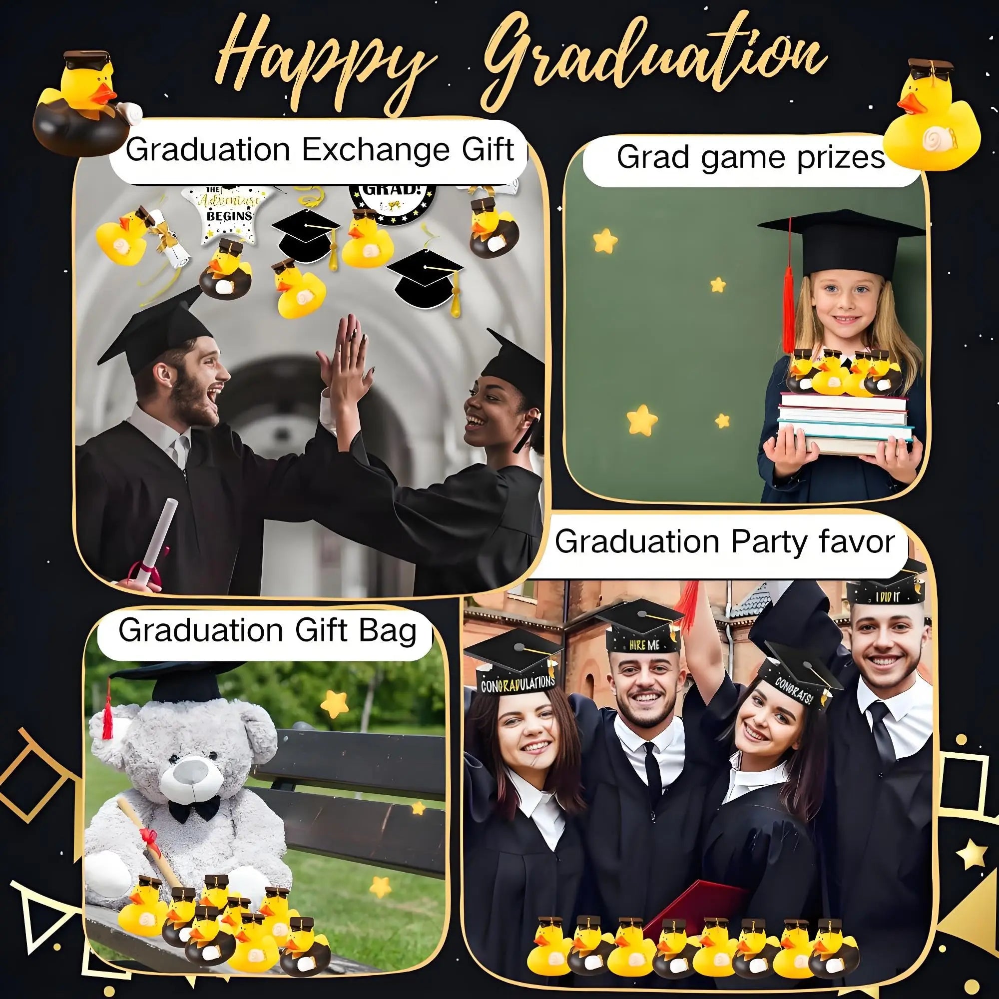 CowLost | product_id-graduation-rubber-duck-sets-with-candy-boxes-and-yellow-tassel-6-12-24-bulk-grad-party-favors |6