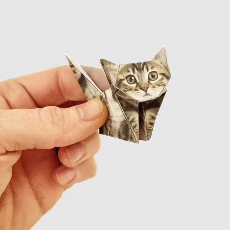 50pcs DIY Origami Paper Cats Folding Animal Craft Set