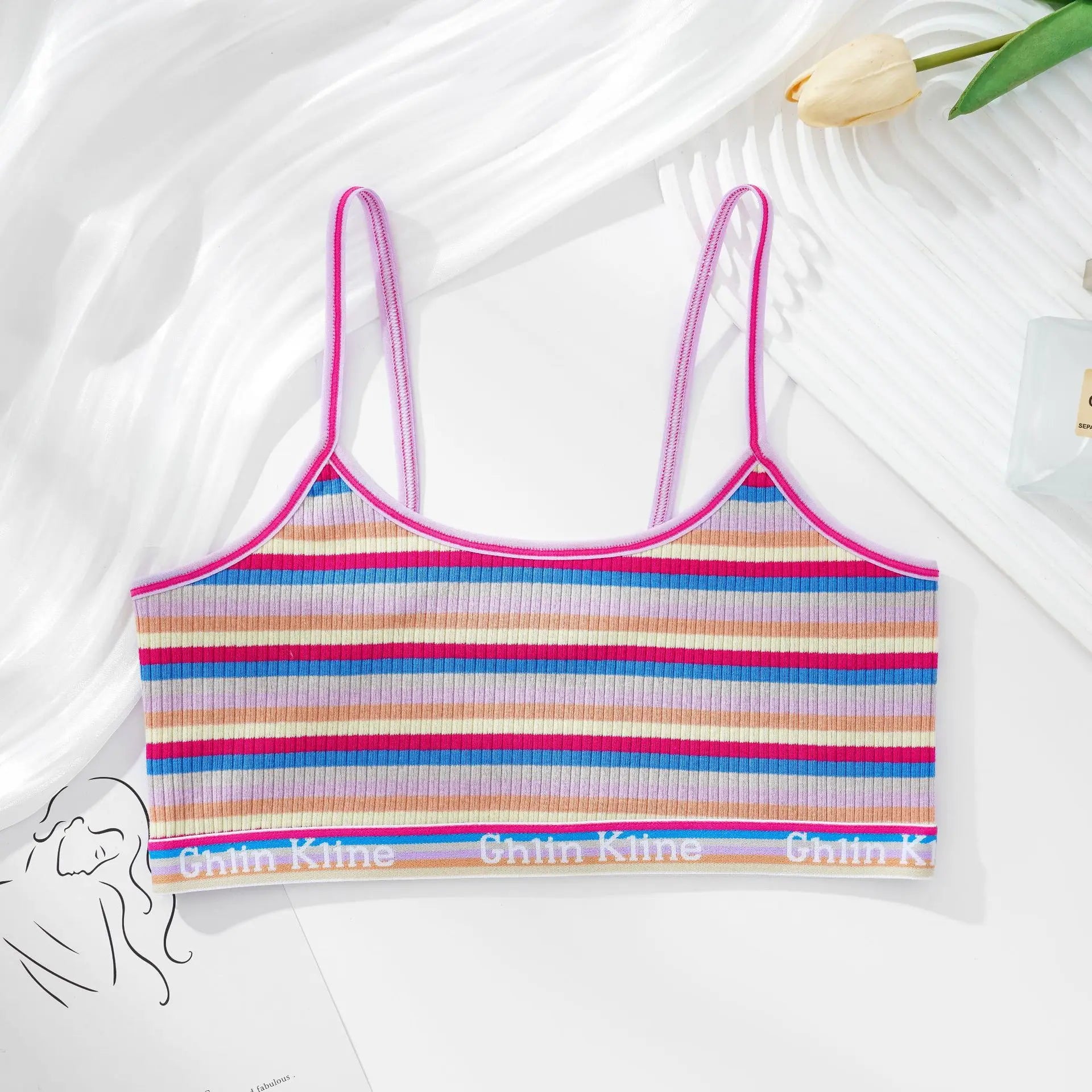 CowLost | product_id-women-s-cotton-thin-striped-wireless-breathable-no-pad-bralette |20